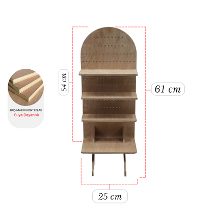 Ahşap Demonte Takı Stant ,  Etkinliklerde Kullanılan Huş Marin Suya Dayanıklı Küçük