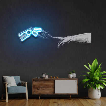 Hand Robot Acrylic Artwork Led Neon Sign Light - OneStudio