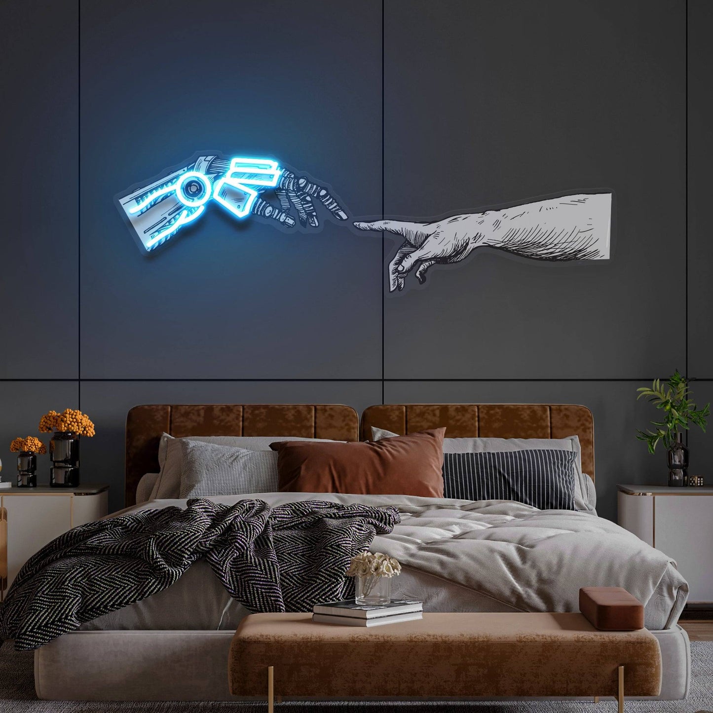 Hand Robot Acrylic Artwork Led Neon Sign Light - OneStudio