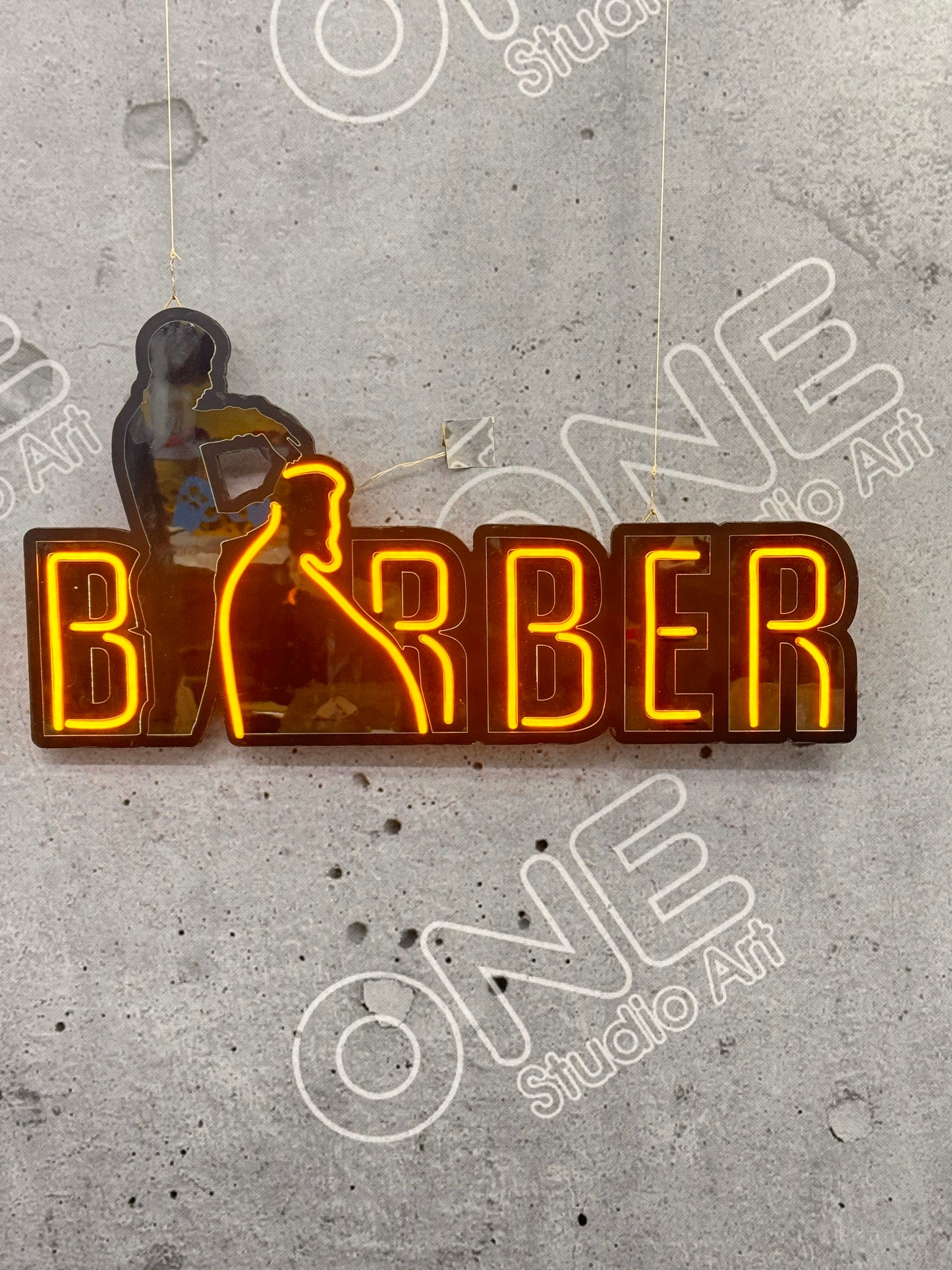 Berber Saç Kesen Neon Led Tabela