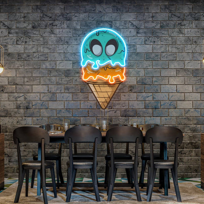 Ice Cream Zombie Isolated Artwork Led Neon Sign Light - OneStudio