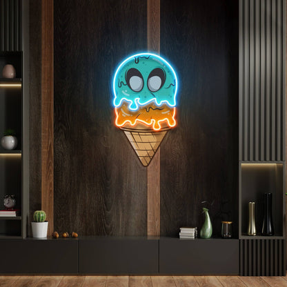 Ice Cream Zombie Isolated Artwork Led Neon Sign Light - OneStudio