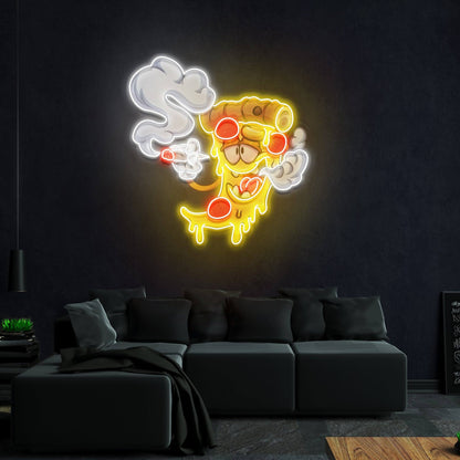 Pizza Slice Cartoon Artwork Led Neon Sign Light - OneStudio