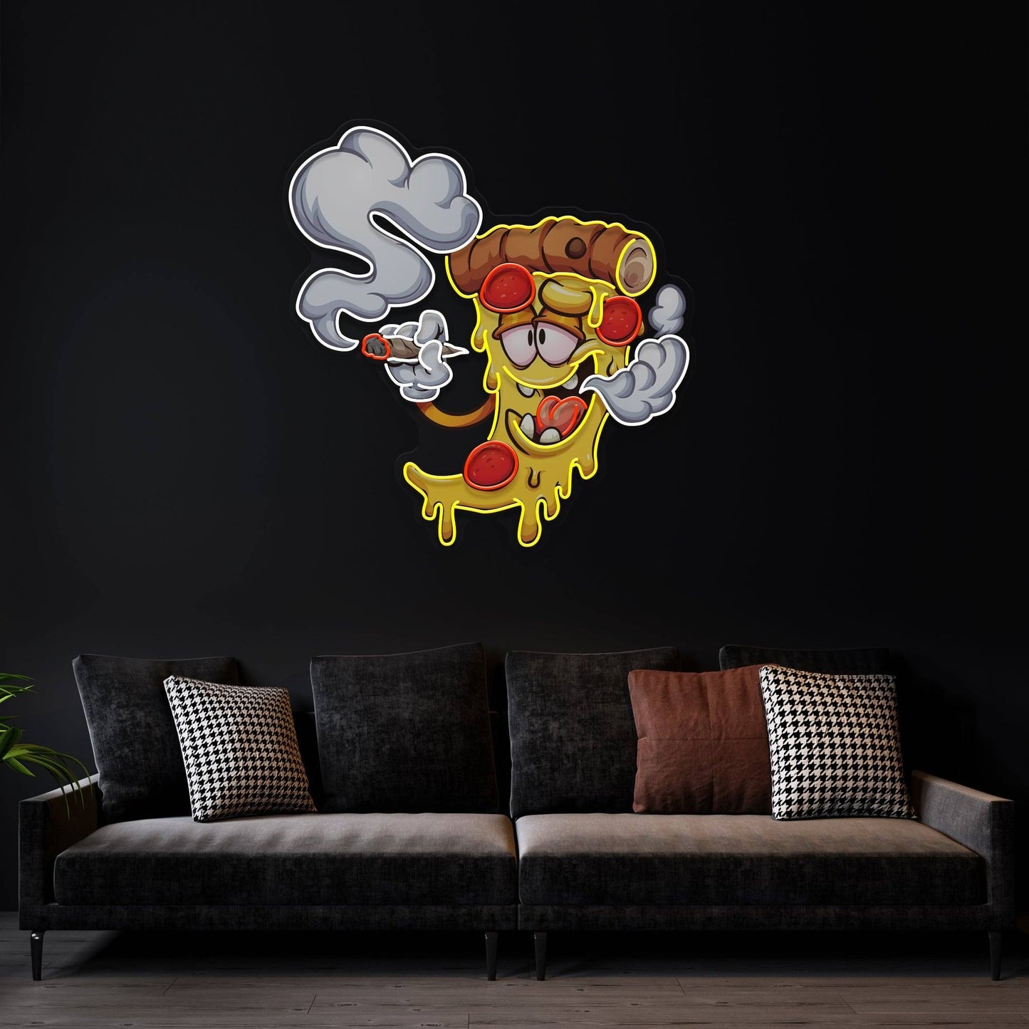 Pizza Slice Cartoon Artwork Led Neon Sign Light - OneStudio