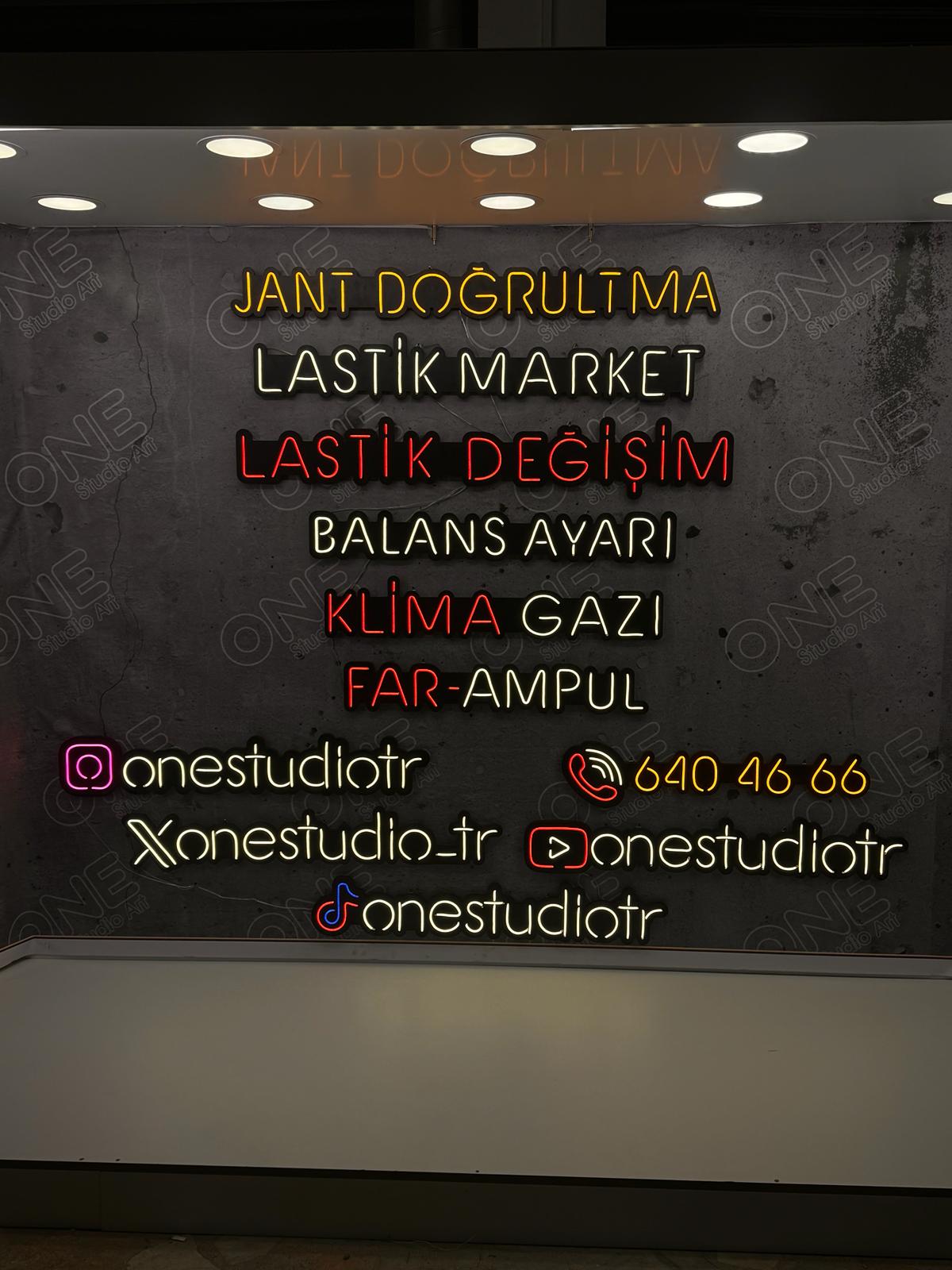 Lastik Market  Neon LED Tabela