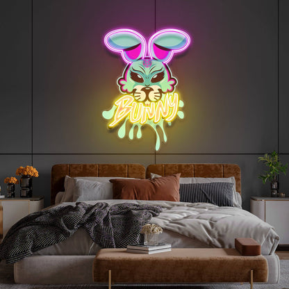 Bunny Gangsta Artwork Led Neon Sign Light - OneStudio