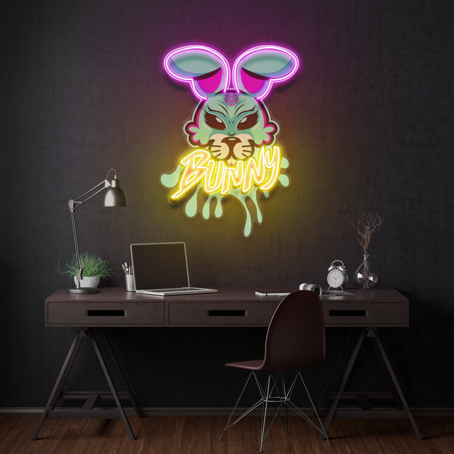 Bunny Gangsta Artwork Led Neon Sign Light - OneStudio