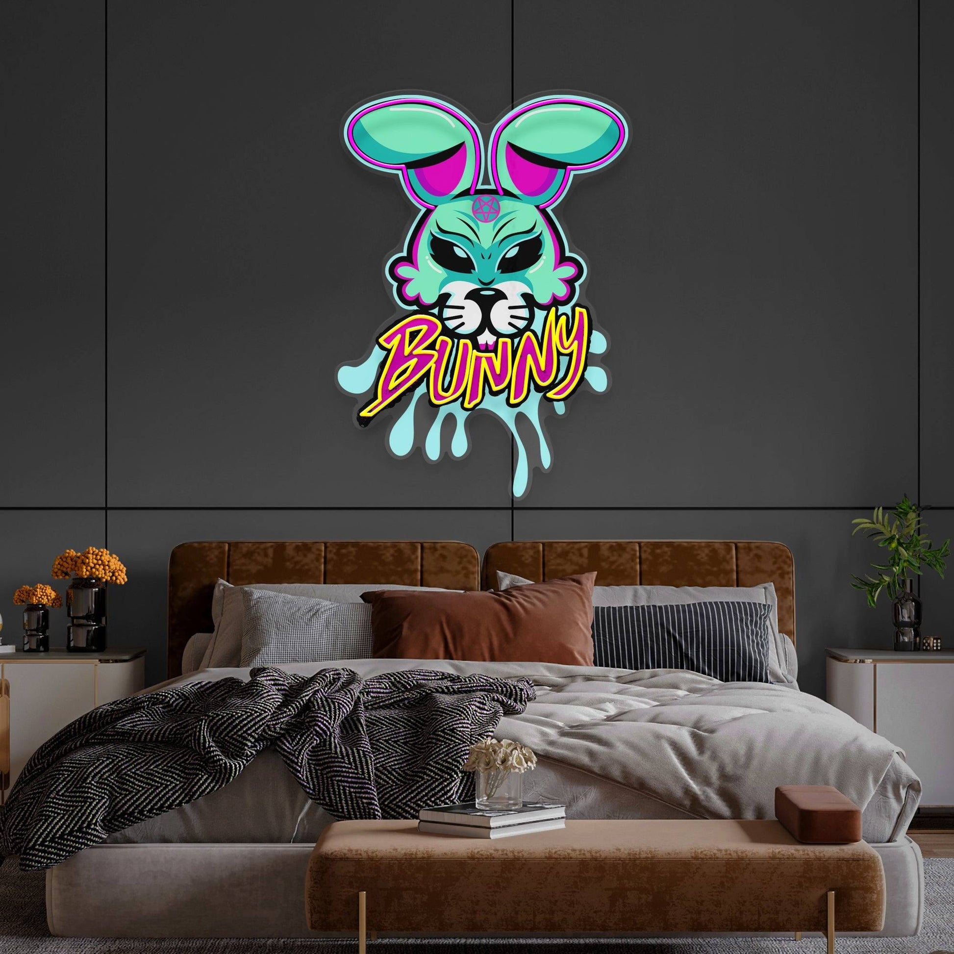 Bunny Gangsta Artwork Led Neon Sign Light - OneStudio