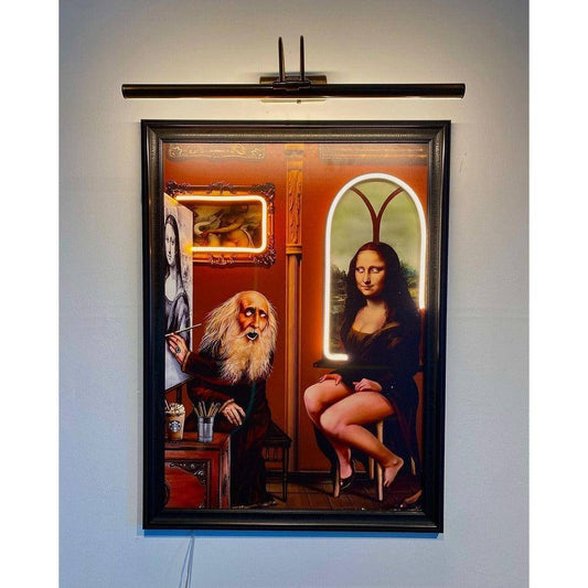 Leonardo da Vinci and Mona Lisa Canvas Art Tablo - OneStudio