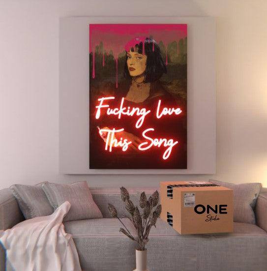 Pulp Fiction Canvas Neon Tabela - OneStudio